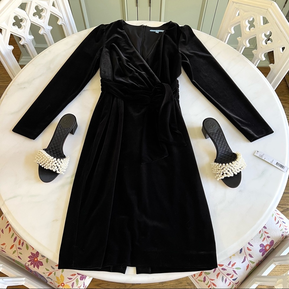 Antonio Melani Velvet Dress Black Sz 2 - Picture 4 of 13